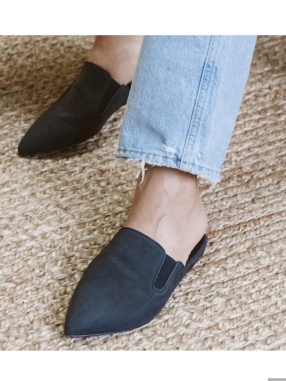 Jenni Kayne Black Suede Pointed Mules